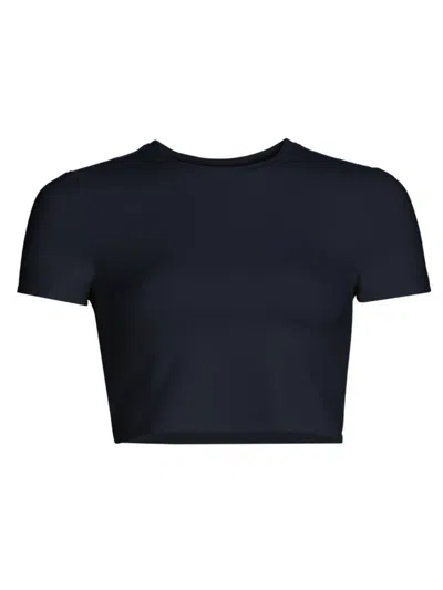 Splits59 Airweight Short Sleeve Crop Tee In Blue