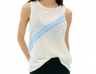 Splits59 Women's Bandit Mesh Tank Top In Skylight Blue In Animal Print