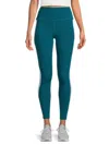 Splits59 Ella High Waist Airweight 7/8 Leggings In Peacock/indigo In Peacock White