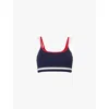 Splits59 Eva Rigor Double Strap Bra In Indigo/white