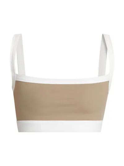 Splits59 Women's Monah Rigor Sports Bra In Latte & White