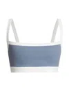 Splits59 Women's Monah Rigor Sports Bra In Steel Blue White