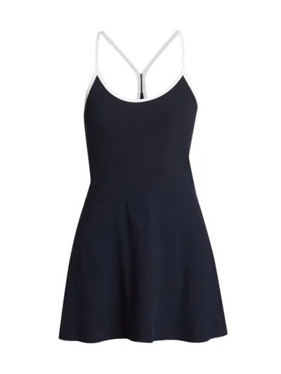 Splits59 Women's Simona Airweight Tank Dress In Indigo White