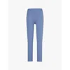 Splits59 Clare Logo-print High-rise Stretch-woven Leggings In Steel Blue/white