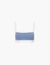 Splits59 Monah Rigor Square-neckline Stretch-woven Bra In Steel Blue/white