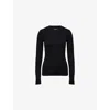 Splits59 Womens Black Louise Ribbed Stretch-woven Top
