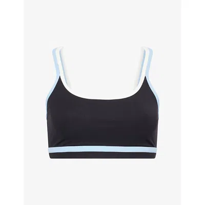 Splits59 Womens Black/skylight Eva Double-strap Sports Bra