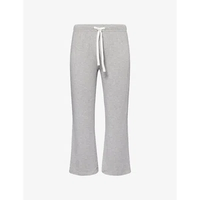 Splits59 Womens Heather Grey Brooks Flared Crop-leg Mid-rise Stretch-woven Jogging-bottoms