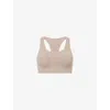 Splits59 Womens Latte Sara Airweight Elasticated-underband Stretch-woven Sports Bra In Latte