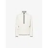 SPLITS59 WOMENS CREME/MILITARY LIBBY HIGH-NECK STRETCH-WOVEN SWEATSHIRT