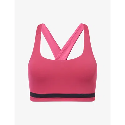 Splits59 Womens Miles Rigor Stretch-jersey Sports Bra Sangria/black Xs