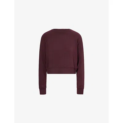 SPLITS59 WOMENS DARK CHERRY BROOKS FLEECE STRETCH-MODAL SWEATSHIRT