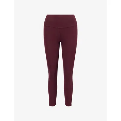 Splits59 Womens Dark Cherry Clare High-waist Rigor 7/8 Stretch-jersey Leggings In Burgundy