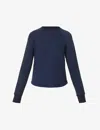 Splits59 Warm Up Curved Hem Sweatshirt In Blue