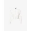 Splits59 Womens White Harlowe Rigor Two-zip-pockets Stretch-woven Jacket