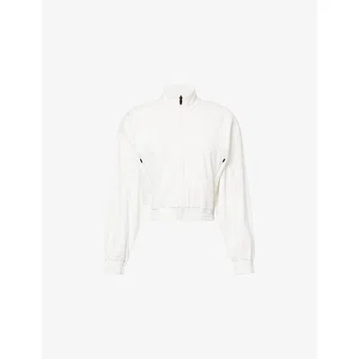 Splits59 Womens White Harlowe Rigor Two-zip-pockets Stretch-woven Jacket