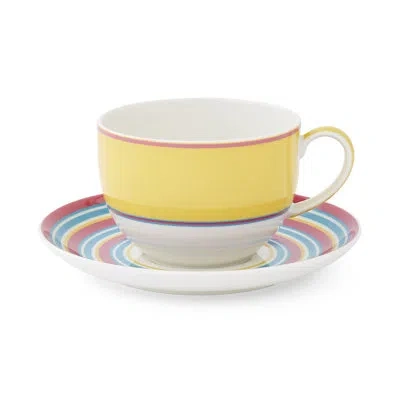 Spode 10 oz Breakfast Cup & Saucer In Yellow