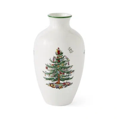 Spode 10" Posy Vase In White,green,red,yellow