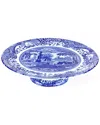 Spode 10.75in Blue Italian Footed Cake Plate
