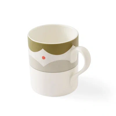 Spode 16 oz Geo Mug In White,gray,green