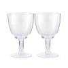 Spode Set Of 2 Kit Kemp Glassware Flow Wine Glasses In Clear
