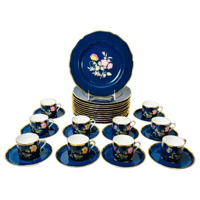 Pre-owned Spode 32 Piece Dessert Set  England, Circa 1920. 12 Plates 10 Demi Cups & Saucers In Gold