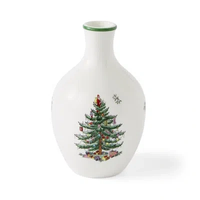 Spode 6" Posy Vase In White,green,red,yellow