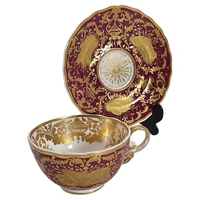 Pre-owned Spode An Exquisite And Rare Early 19th Century  Cabinet Cup And Saucer Circa 1830 In Brown