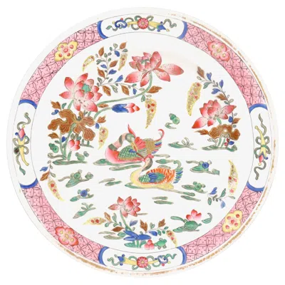 Pre-owned Spode Antique 19th Century  English Porcelain Pink Ducks Pattern Desert Plate