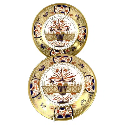 Pre-owned Spode Antique Imari Dishes Hand Painted With Lavish Gilding England Circa 1820 In Sand
