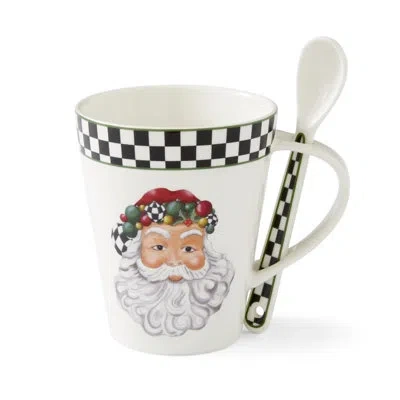 Spode Black & White Mug And Spoon Set