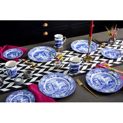 Spode Blue Italian 12-pc Set W Mug In Blue;white