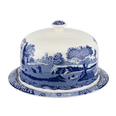 Spode Blue Italian 2 Pc Serving Platter W/dome