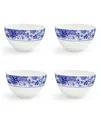 Spode Blue Italian Brocato 6" Rice Bowls, Set Of 4 In Blue
