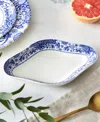 Spode Blue Italian Brocato Diamond Dish Set Of 2 In Blue