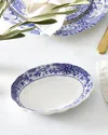 Spode Blue Italian Brocato Oval Fluted Dish In Blue