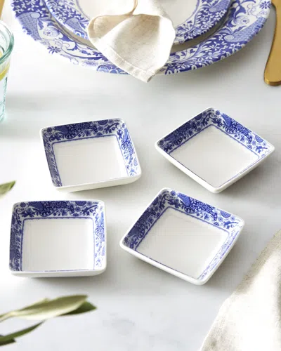 Spode Blue Italian Brocato Square Dipping Dishes, Set Of 4