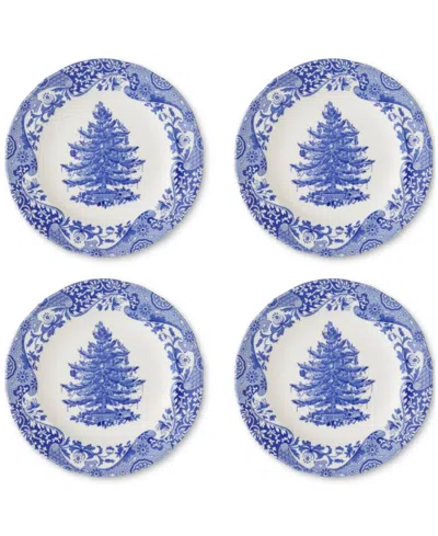 Spode Blue Italian Christmas Dinner Plates, Set Of 4