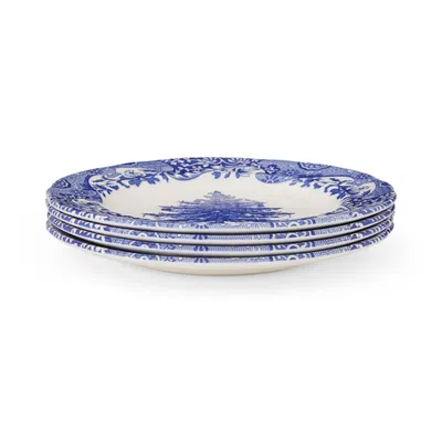 Spode Blue Italian Christmas Set Of 4 Plates In 8"