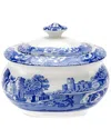 Spode Blue Italian Covered Sugar Bowl