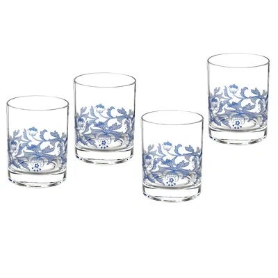 Spode Blue Italian Dof Glasses 14 oz In Clear