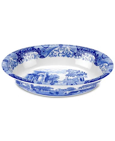 Spode Blue Italian Oval Rim Dish In Blue,white