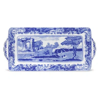 Spode Blue Italian Sandwich Tray 13" In Blue,white