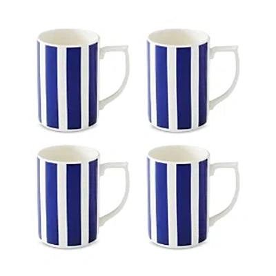 Spode Blue Italian Steccato Bold Stripe Mugs, Set Of 4