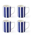 Spode Blue Italian Steccato Bold Stripe Mugs, Set Of 4 In Blue