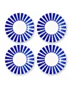 Spode Blue Italian Steccato Bold Stripe Side Plates, Set Of 4 In Blue