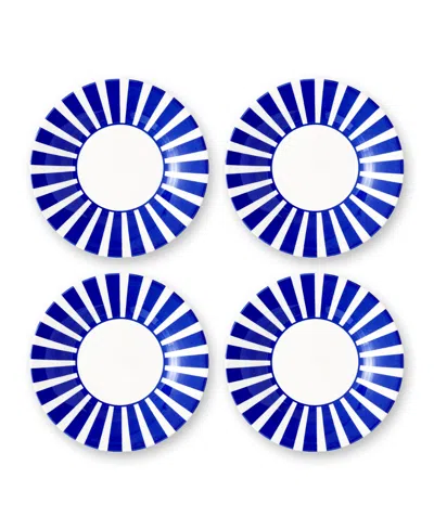 Spode Blue Italian Steccato Bold Stripe Side Plates, Set Of 4