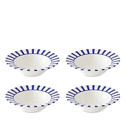 Spode Blue Italian Steccato Cereal Bowls, Set Of 4