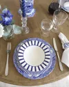 Spode Blue Italian Steccato Cereal Bowls, Set Of 4 In Blue