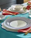 Spode Blue Italian Steccato Dinner Plates, Set Of 4 In Blue